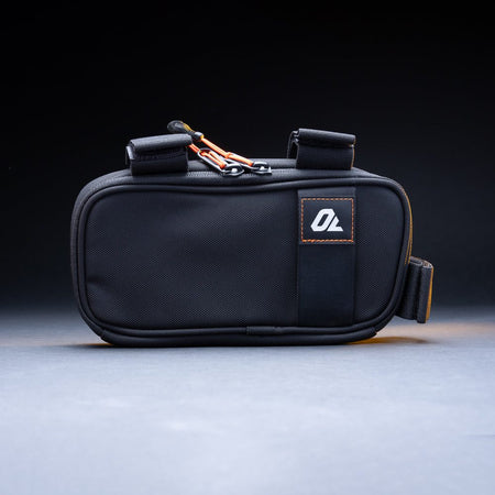 Outbound bike light storage bag, closed, front view