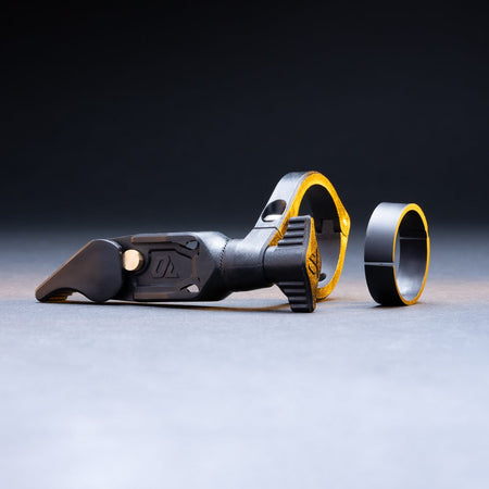 Quick release handlebar mount for Outbound bike lights with its shim, side view